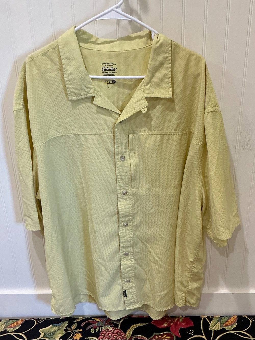 Cabela's Men's Pale Yellow Short-Sleeve Button Shirt Jacket